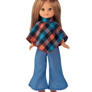 VESTIDO NANCY ENTREGA 32 PONCHO DE CUADROS CON PANTALÓN CAMPANA