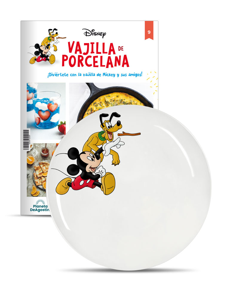VAJILLA DISNEY ENTREGA 9 PLATO LLANO DE MICKEY Y PLUTO