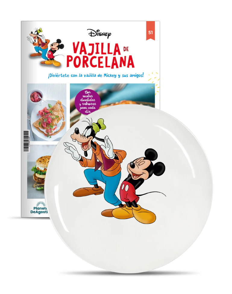 VAJILLA DISNEY ENTREGA 51 Plato llano de Mickey y Goofy