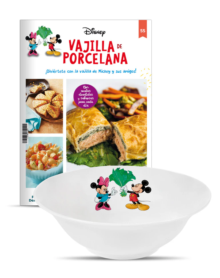 VAJILLA DISNEY ENTREGA 55 Ensaladera de Mickey y Minnie